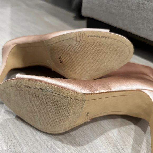 INC Rose Gold/Pink Lace Heels- Satin Fabric-Size 10 - Picture 11 of 13